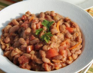 a plate of Paisa Pinto Beans