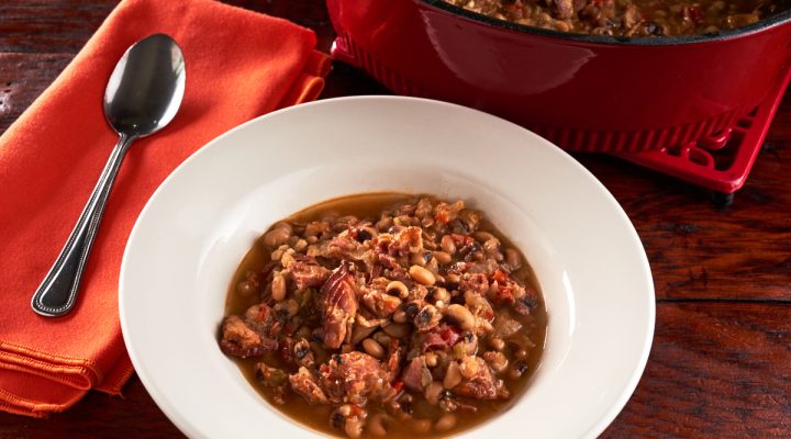 a plate of Slow Cooker Spicy Blackeye Peas