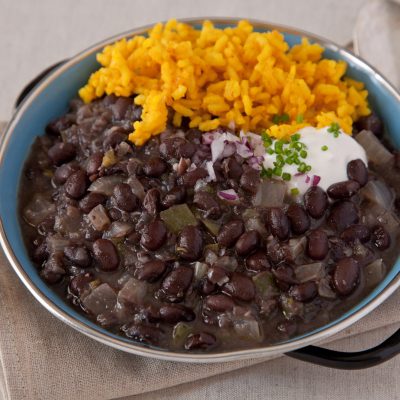 a bowl of cuban black beans