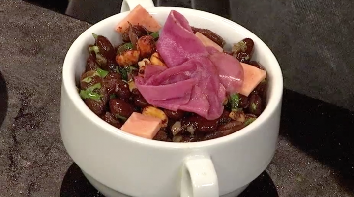a cup of red bean salad