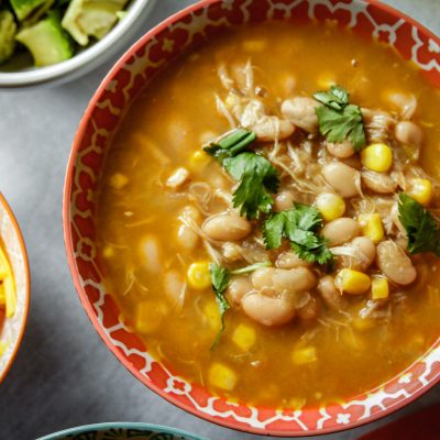 a bowl of Instant pot chili soup
