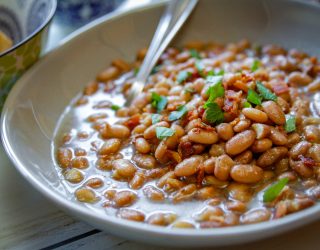 a bowl of soup beans