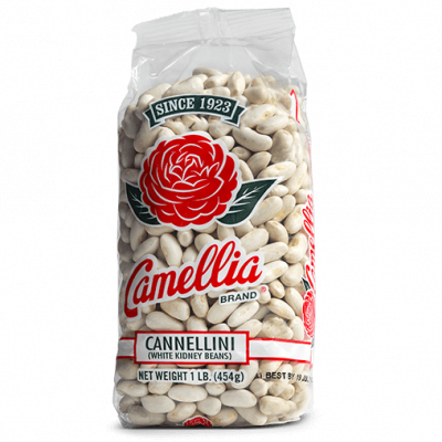 the front of a package of camellia brand cannellini