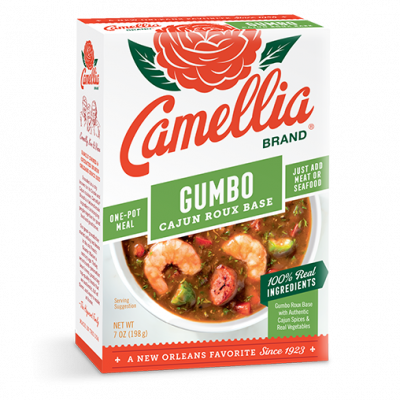 a box of camellia brandgumbo cajun roux base seasoning
