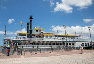 the front of the steamboat creole queen