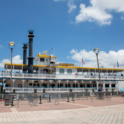 the front of the steamboat creole queen