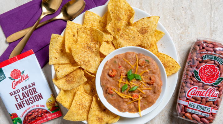 A creamy, smoky, and flavorful dip featuring Camellia Red Beans and Camellia Red Bean Flavor Infusion, perfect for serving with chips or French bread!